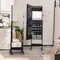 Costway Jewelry Cabinet Armoire Full Length Frameless Mirror Lockable with Lights White/Black/Rustic Brwon